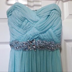 Turquoise sparkle David’s Bridal Prom Dress size 9